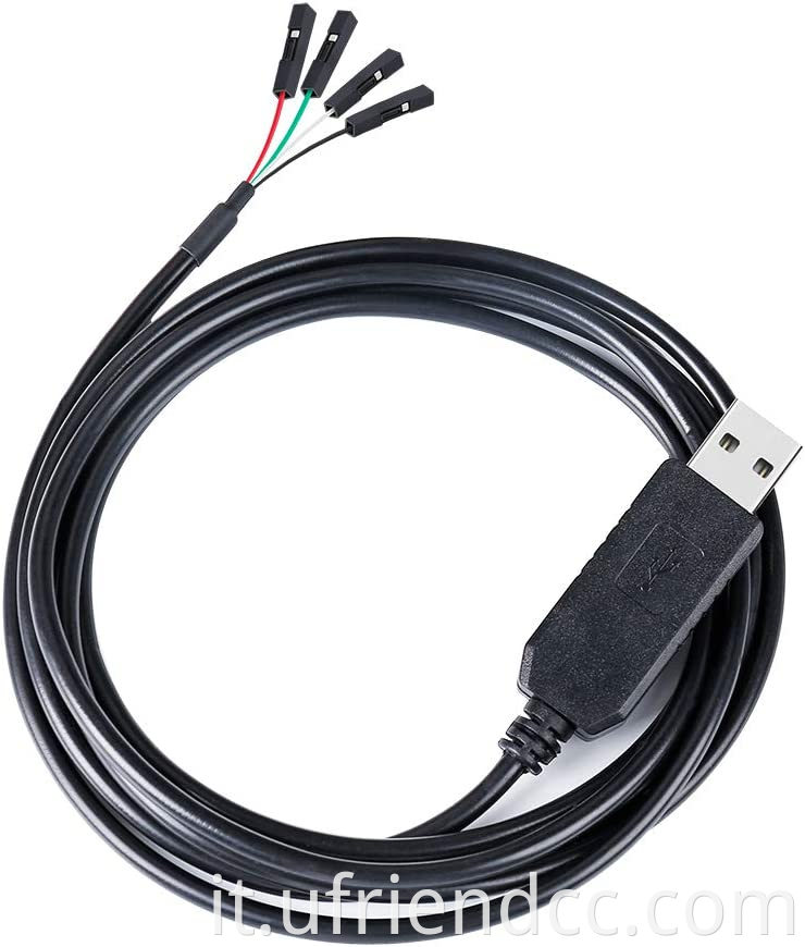 Cavo di porta seriale da 1 metro da USB a TTL RS232 0,1 pollici 4 pin Female 3,3 V Convertitore